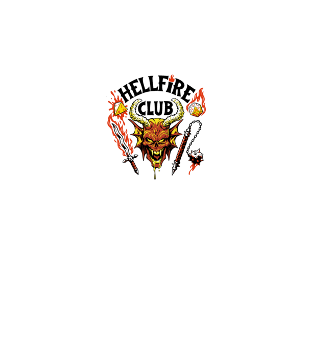 Hellfire ok model alb pe tricou