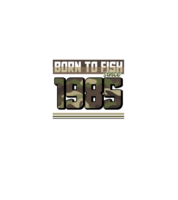 Born to fish since 1985 model negru pe tricou