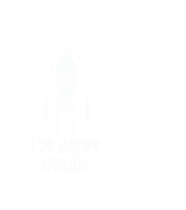 WEDNESDAY Happy inside model alb pe tricou