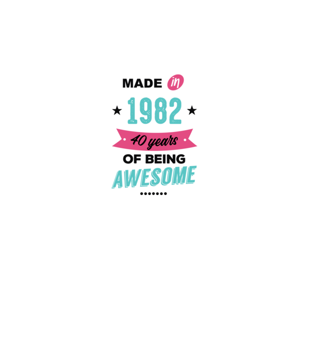 MADE in 1982 model alb pe tricou