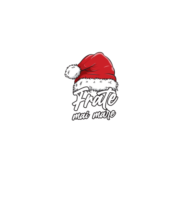 frate mai mare Santa Hat model negru pe tricou