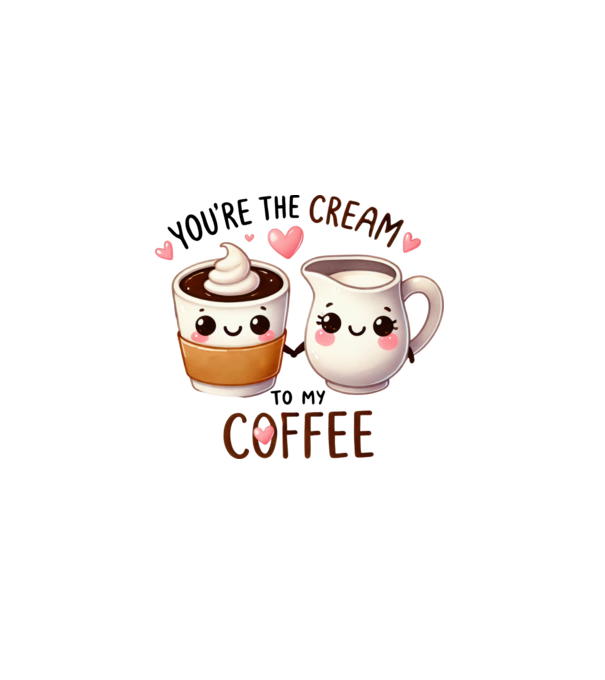 Cream to my Coffee model alb pe tricou