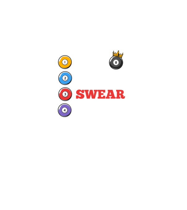 Aim swear shoot repeat - biliard v2 model negru pe tricou