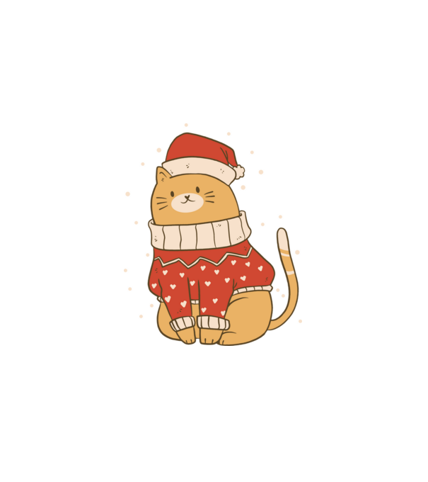 Christmas cat model negru pe tricou