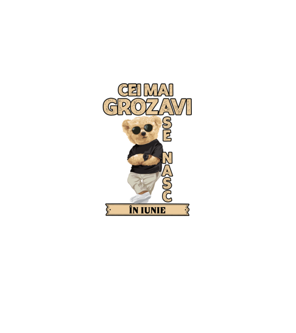 Teddy cel cool iunie model negru pe tricou