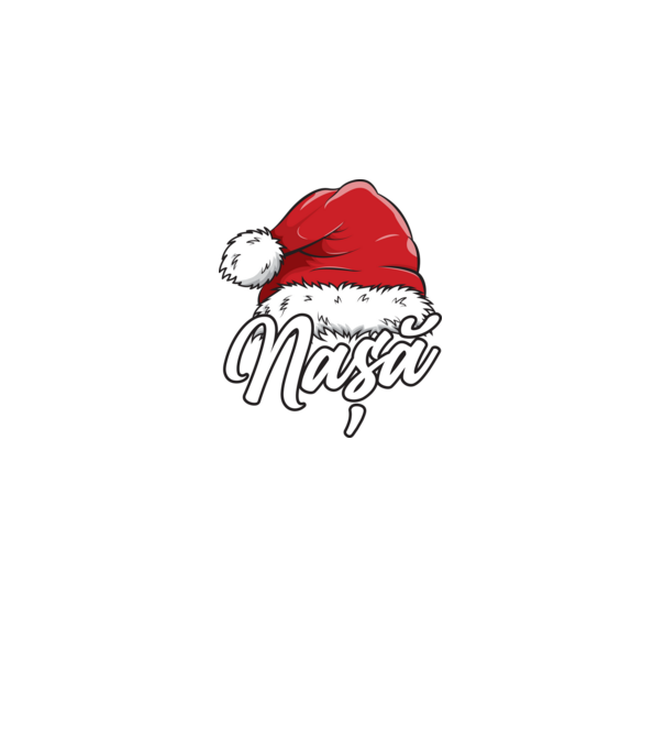 nașă Santa Hat model negru pe tricou