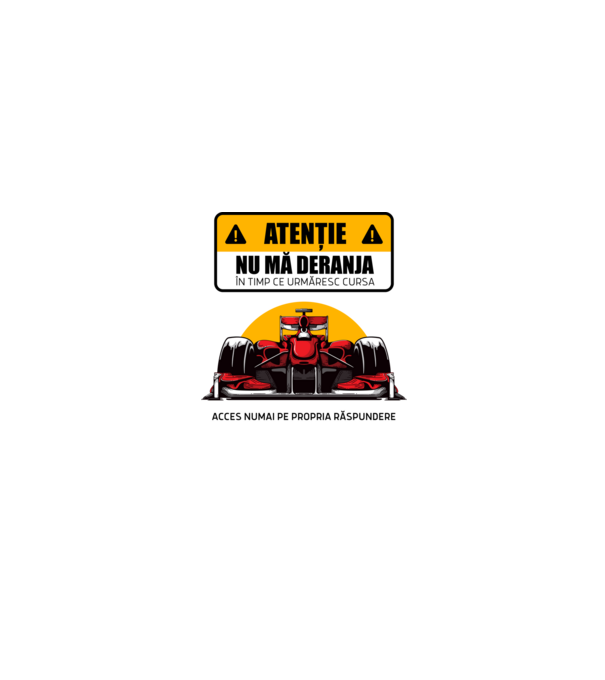 Atenție model alb/roșu pe tricou