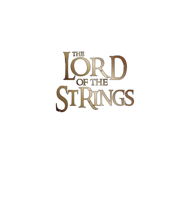Lord of the Strings model negru pe tricou