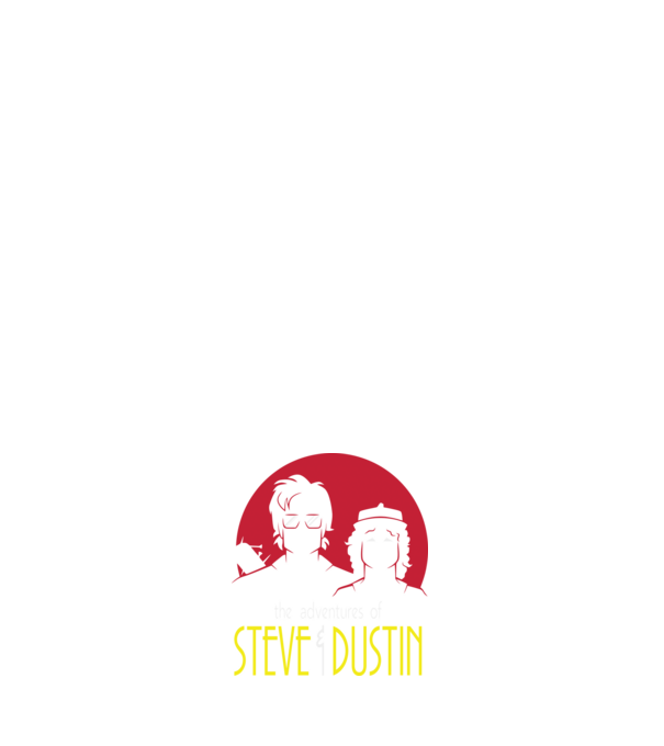 steve and dustin model negru pe tricou