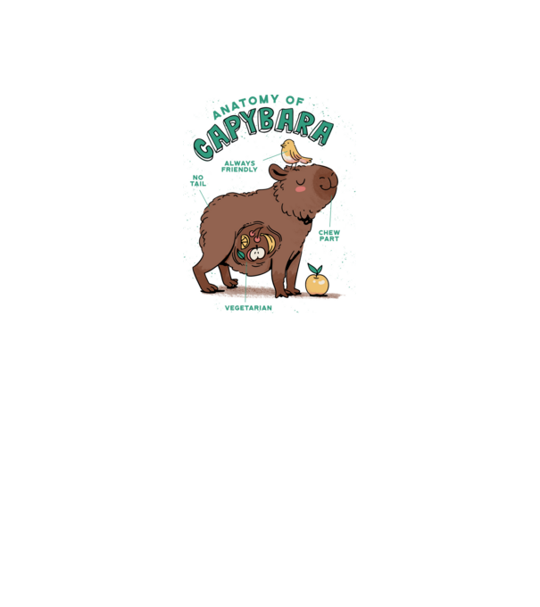 Anatomy of Capybara model gri pe tricou