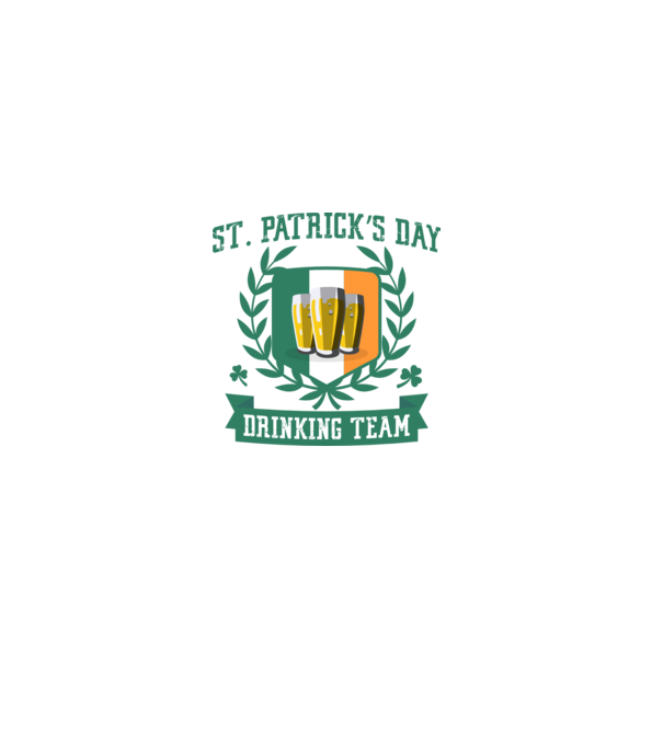 St Patrick Drinking team model alb pe tricou
