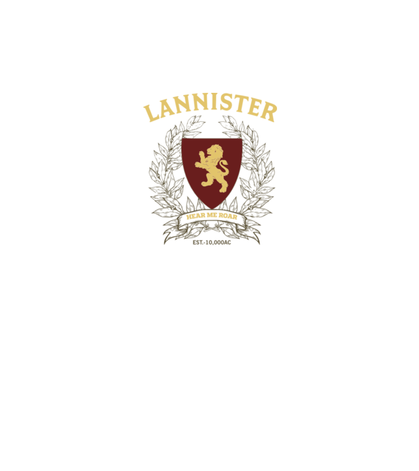 Lannister model alb pe tricou