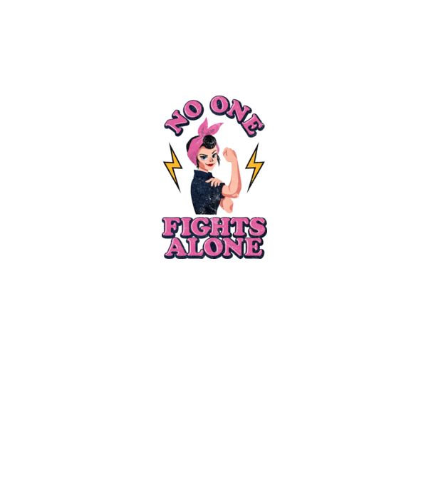 No one fights alone pinup texture model gri pe tricou