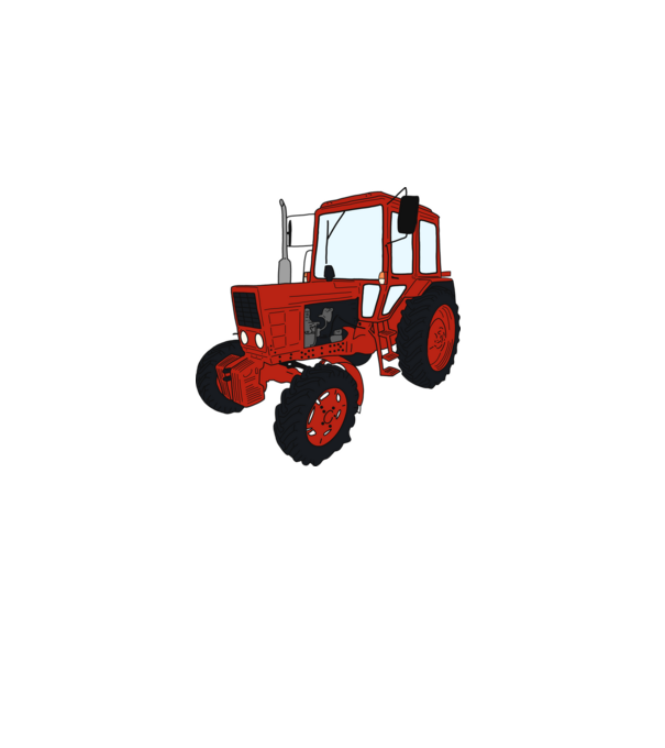 TRACTOR model alb pe tricou