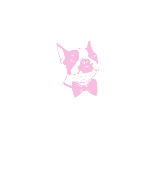 Boston Terrier model alb pe tricou