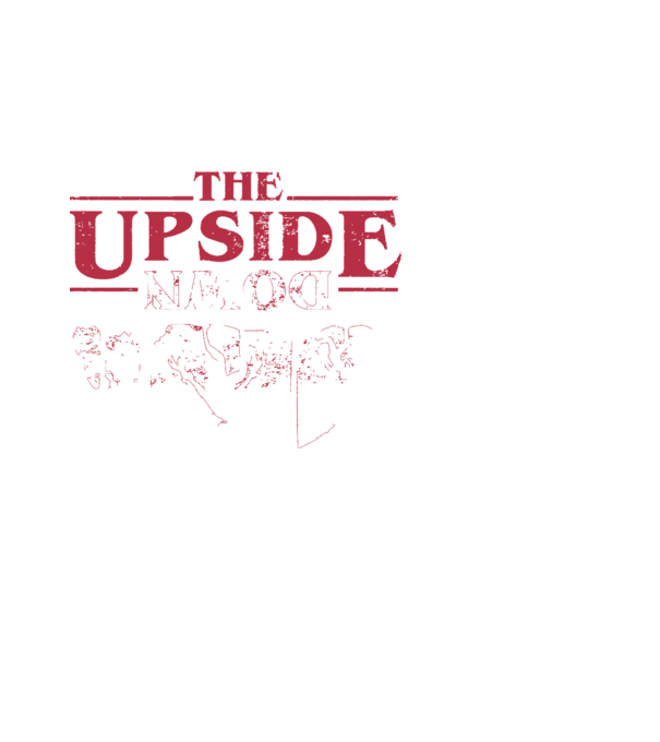 the upside down logo model alb pe tricou