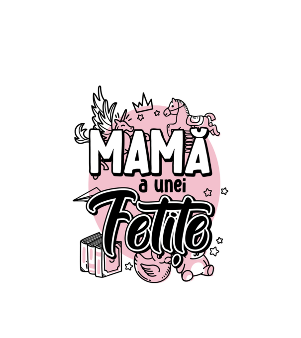 Mamă a unei fetițe model alb pe tricou