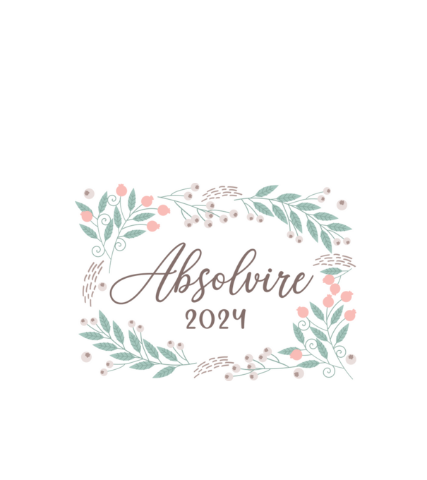 Absolvire 2024 model alb pe tricou