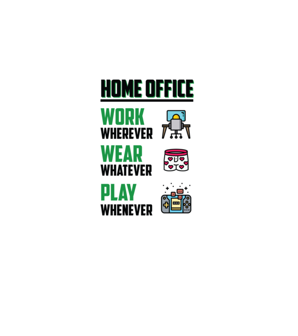 Home office model alb pe tricou