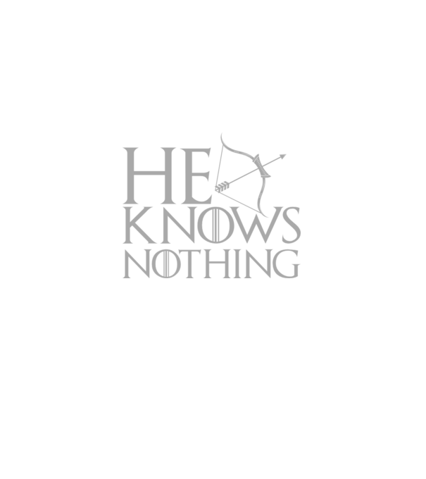 Cuplu He knows nothing model negru pe tricou