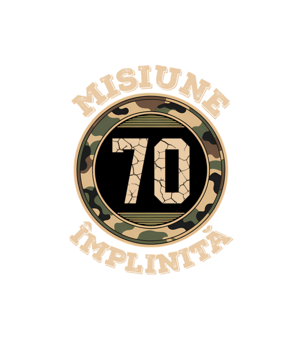 Misiune împlinită 70 model negru pe tricou