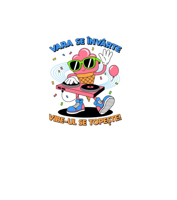 Vara se învârte model alb pe tricou