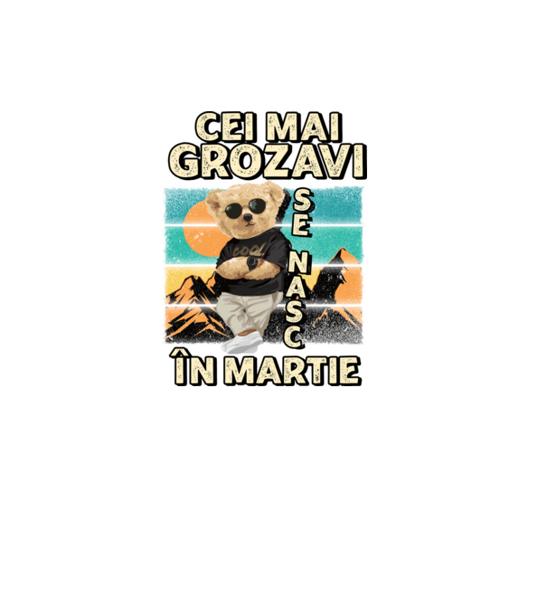 RETRO teddy MARTIE model negru pe tricou