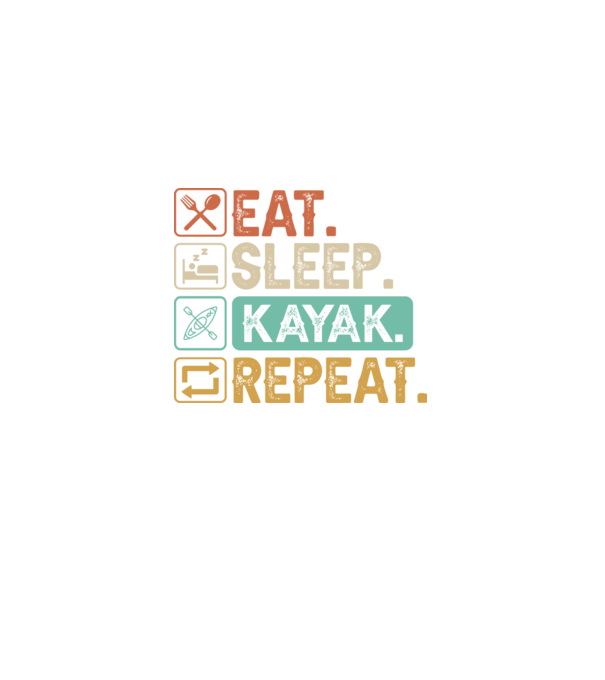Eat Sleep Kayak model negru pe tricou