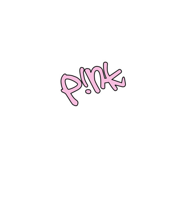 PINK model alb pe tricou
