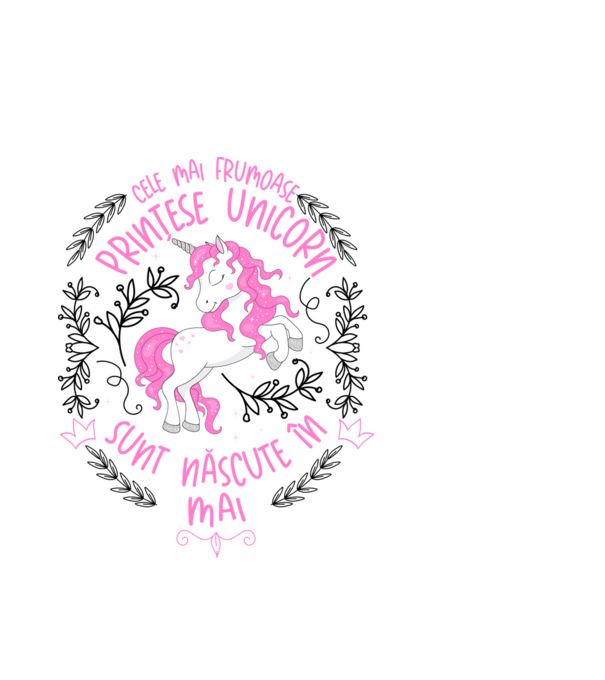 Cele mai frumoase prințese unicorn sunt născute în Mai model alb pe tricou