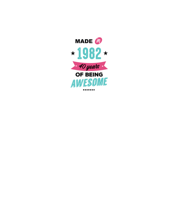 MADE in 1982 model alb pe tricou