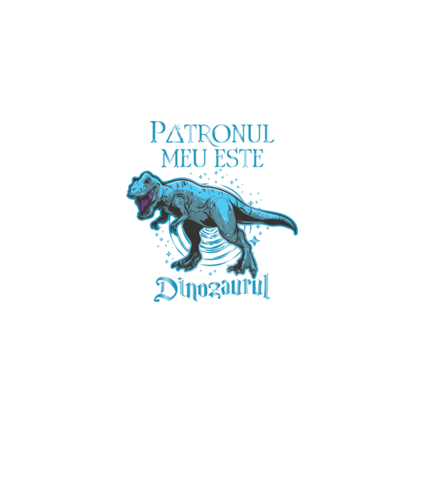 Patronul meu este dinozaurul model negru pe tricou