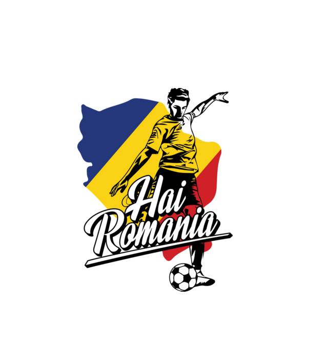 Hai romania fotbal model alb pe tricou