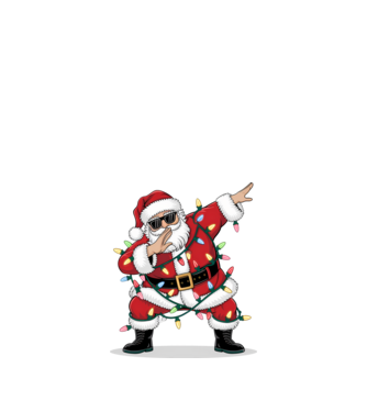 Santa Dab model alb pe tricou