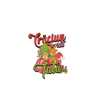 CRĂCIUN FERICIT TATĂ model negru pe tricou