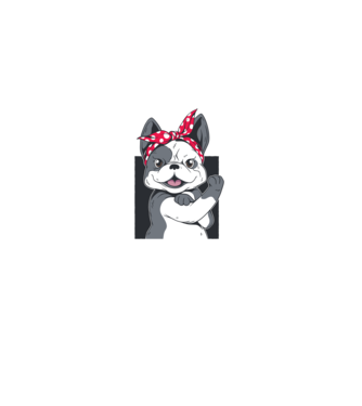 Bulldog Francez model gri pe tricou