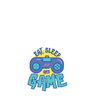 Eat Sleep and Game model alb pe tricou