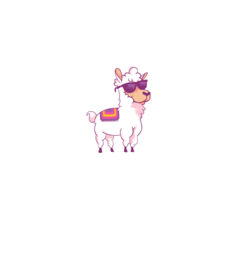 Llama drăguț model gri pe tricou