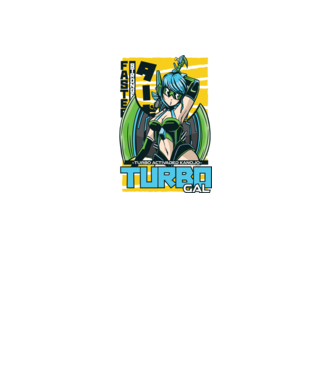 Turbo Gal Anime model alb pe tricou