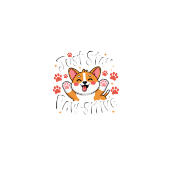 Just Stay Paw-sitive Negru model negru pe tricou