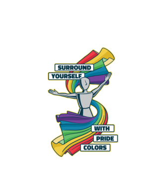 Pride cu curcubeu model alb pe tricou