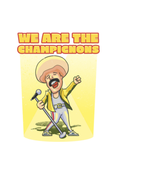 We are the Champignons Mercury model negru pe tricou