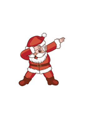 Santa Dab model alb pe tricou