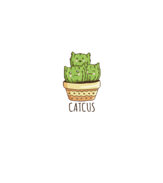 Catcus Pisică Cactus model alb pe tricou