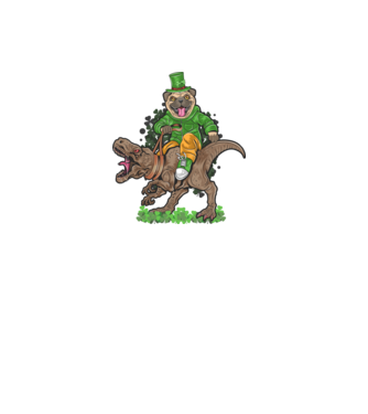 Sfântul Patrick Mops dinozaur model verde pe tricou