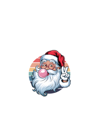 Bubble gum santa model negru pe tricou