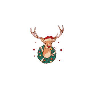Oh deer, Christmas is here model negru pe tricou