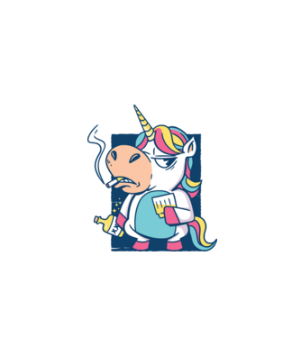 Unicorn rebel model turcoaz pe tricou