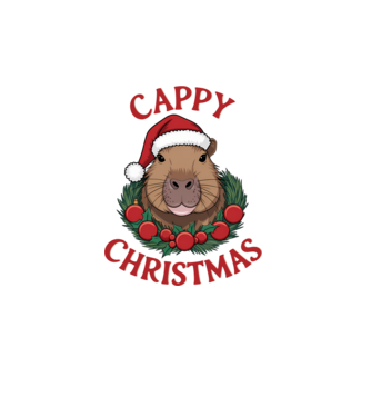 Cappy Christmas 2 model alb pe tricou
