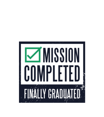 Mission completed Graduation pentru Absolvire model alb pe tricou